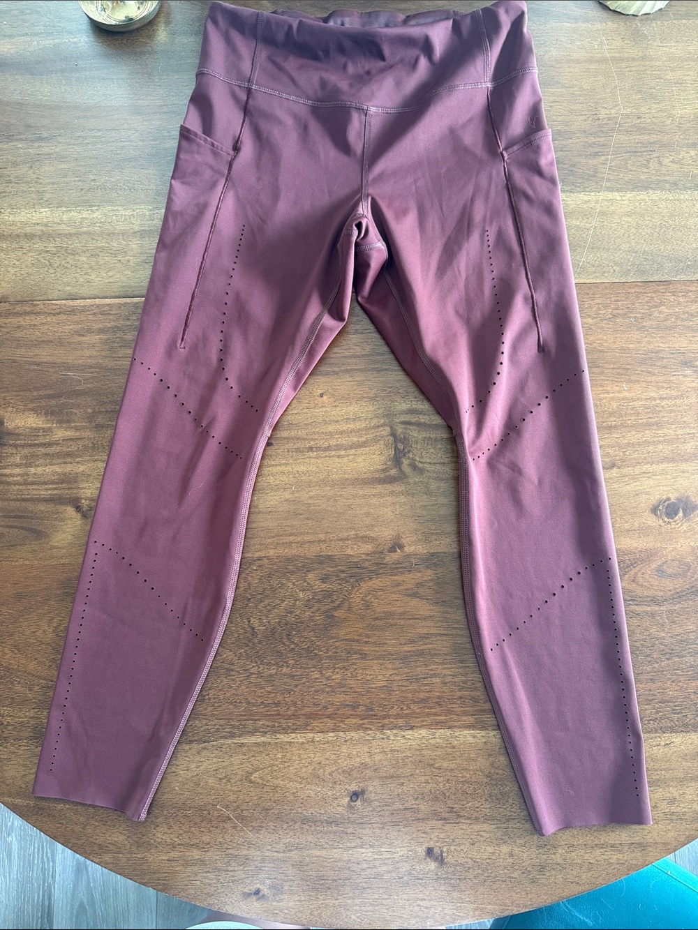 Brooks Maroon High-Rise Performance Leggings